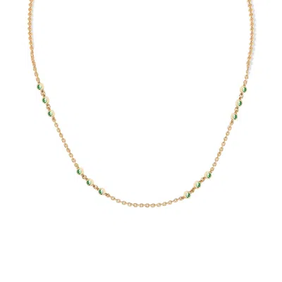 Retro Chic Women's Gold / Green Verdant Whisper Necklace In Multi