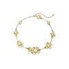 Retro Chic Women's Gold / Green / White Garden Blossom Necklace