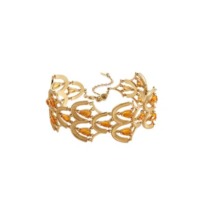 Retro Chic Women's Gold / Orange Celestial Waltz Bracelet