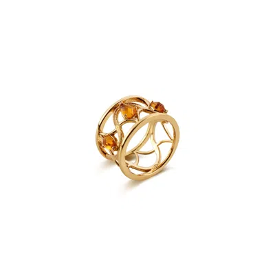 Retro Chic Women's Gold / Orange Celestial Waltz Ring