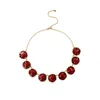 Retro Chic Women's Gold / Red Red Enamel Ripple Necklace