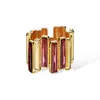 Retro Chic Women's Gold / Red Red Velvet Bangle In Multi