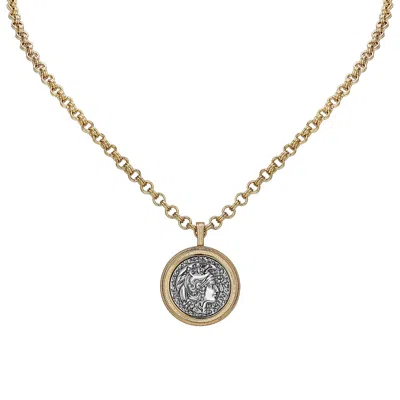 Retro Chic Women's Gold / Silver Ancient Coin Necklace In Multi