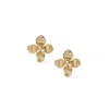 Retro Chic Women's Gold / White Blossom Ear Stud