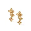 Retro Chic Women's Gold / White Blossom Earrings