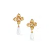 Retro Chic Women's Gold / White Blossom Shell Pearl Earrings