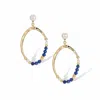 Retro Chic Women's Gold / White / Blue Poseidon Earrings In Multi