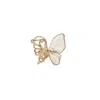 Retro Chic Women's Gold / White Butterfly Serenade Ring In Multi
