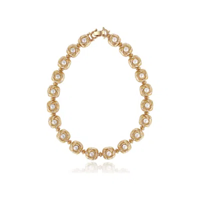 Retro Chic Women's Gold / White Canary Necklace In Multi
