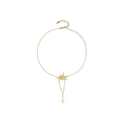 Retro Chic Women's Gold / White Golden Starry Necklace In Multi