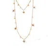 Retro Chic Women's Gold / White Iris Blossom Necklace In Multi
