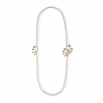 Retro Chic Women's Gold / White Lily Of The Valley Pearl Necklace In Multi