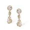 Retro Chic Women's Gold / White / Neutrals Aeolian Whispers Dangle Earrings In Multi