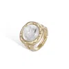 Retro Chic Women's Gold / White / Neutrals Aeolian Whispers Ring In Multi