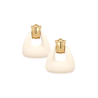 Retro Chic Women's Gold / White Ostuni White Earrings