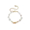 Retro Chic Women's Gold / White Wave Kisses Pearl Bracelet In Multi
