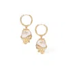 Retro Chic Women's Gold / White Whispers Earrings