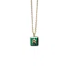 Retro Chic Women's Green / Gold Miss R Necklace In Multi