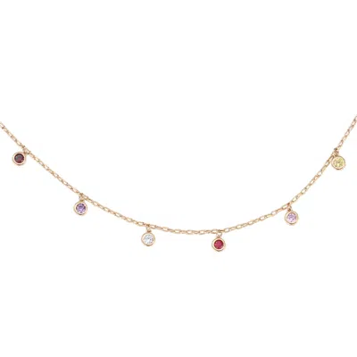Retro Chic Women's Pink / Purple / Yellow Rainbow Charm Necklace
