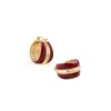 Retro Chic Women's Red / Gold Ostuni Red Hoop Earrings In Multi