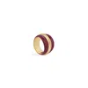Retro Chic Women's Red / Gold Ostuni Red Ring In Burgundy
