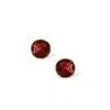 Retro Chic Women's Red / Gold Red Enamel Ripple Earrings
