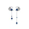 Retro Chic Women's Silver / Blue Blue Dandelion Earrings In Multi