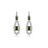 Retro Chic Women's Silver / Green Hope Corner Earrings In Multi