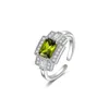 Retro Chic Women's Silver / Green Hope Corner Ring In Multi