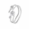 Retro Chic Women's Silver Lily Of The Valley Ring - White Gold Plated