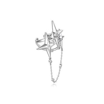 Retro Chic Women's Silver White Starry Ring