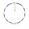 Retro Chic Women's White / Blue / Gold Poseidon Necklace In Multi