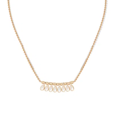 Retro Chic Women's White / Gold Aeolian Echo Drop Necklace
