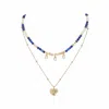 Retro Chic Women's White / Gold / Blue Poseidon Necklace Set In Multi