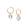 Retro Chic Women's White / Gold Fluffy Cloud Earrings In Multi
