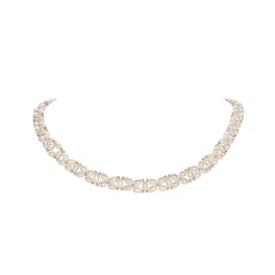 Retro Chic Women's White / Gold Princess Anna Pearl Necklace In Multi
