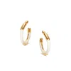 Retro Chic Women's White / Gold Time Ripples Earrings