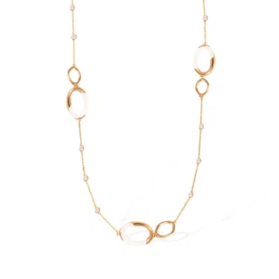 Retro Chic Women's White / Gold Time Ripples Necklace