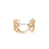 Retro Chic Women's White / Gold Time Ripples Round Barcelet