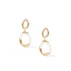 Retro Chic Women's White / Gold Time Ripples Round Earrings