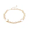 Retro Chic Women's White / Gold Time Ripples Round Necklace
