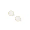 Retro Chic Women's White / Gold White Enamel Ripple Earrings