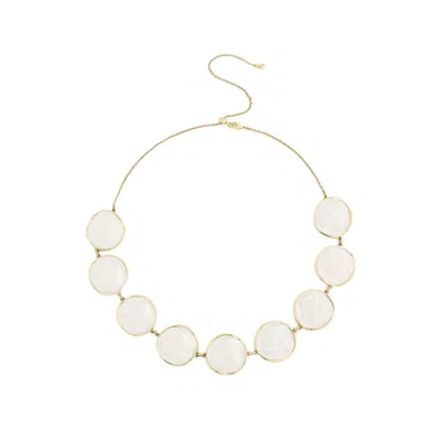 Retro Chic Women's White / Gold White Enamel Ripple Necklace