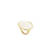 Retro Chic Women's White / Gold White Enamel Ripple Ring