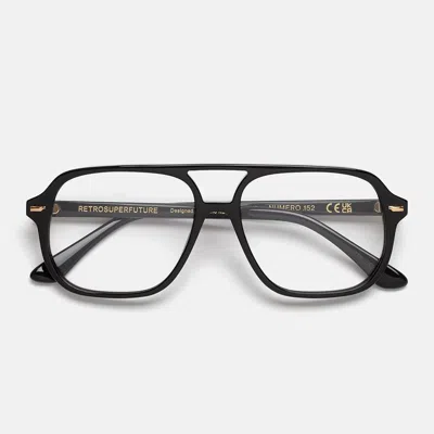 Retro Super Future Eyeglasses Numero 152 Black Z7 X Black/transparent Unisex