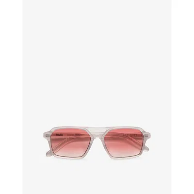 Retro Super Future Womens Clear Maison Margiela Lunettes 7 Nacrees Irregular-frame Sunglasses In Metallic