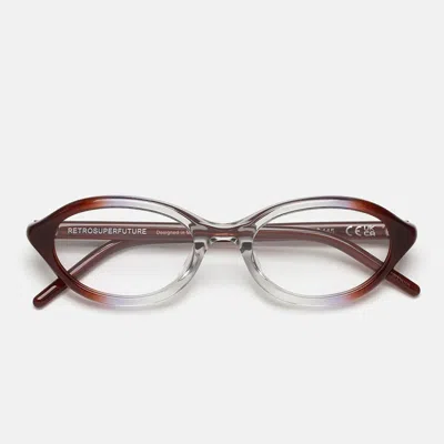 Retro Super Future Prescription Glasses Number 145 Side Fade Cmf Transparent Brown/transparent Unise In Purple
