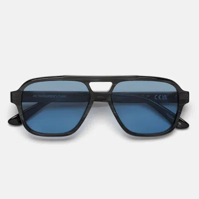 Retro Super Future Sunglasses Maneval Black Cat 0 Jt Black/blue Unisex