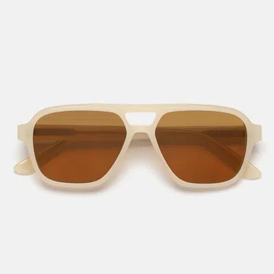 Retro Super Future Sunglasses Maneval Cremoso T7 H Beige/brown Unisex In Neutral