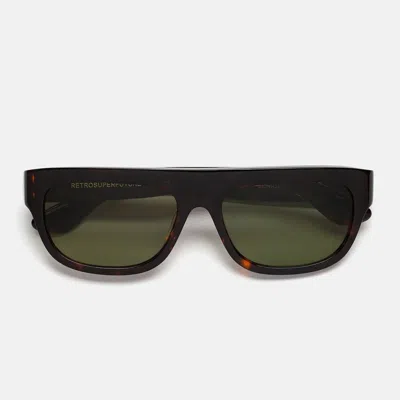 Retro Super Future Sunglasses Serioso Havana 5 G5 Brown/green Unisex In Black